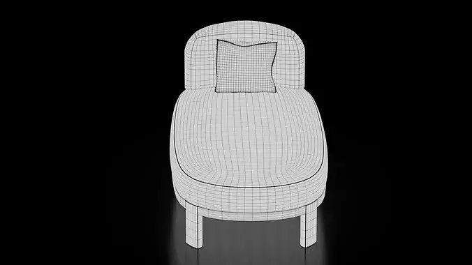 Modern Lounge Chaise Sofa Low-poly 3D model 7