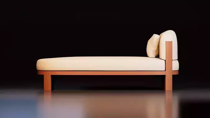 Modern Lounge Chaise Sofa Low-poly 3D model 4