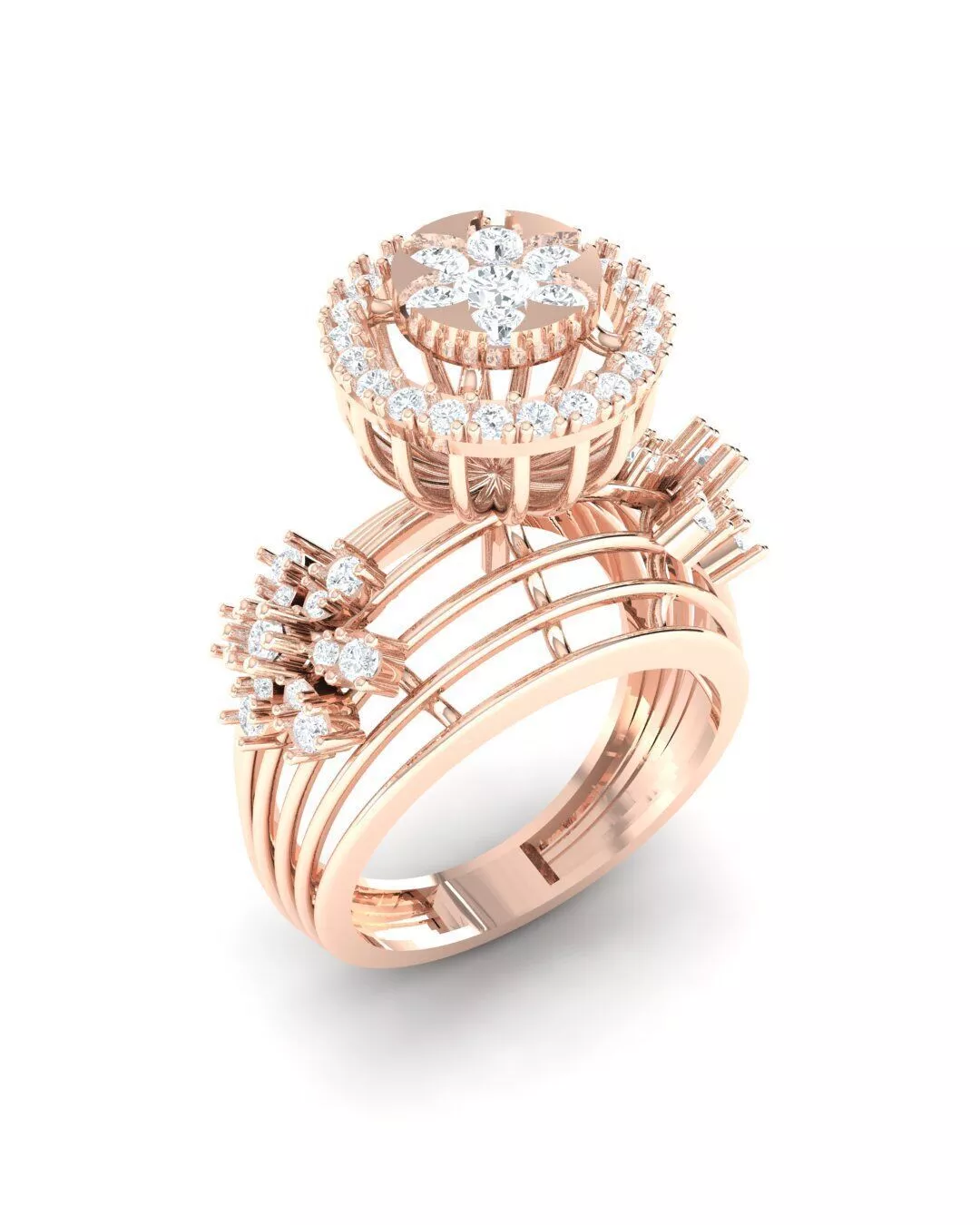 Solar Burst Crown Ring Original Design 3D print model