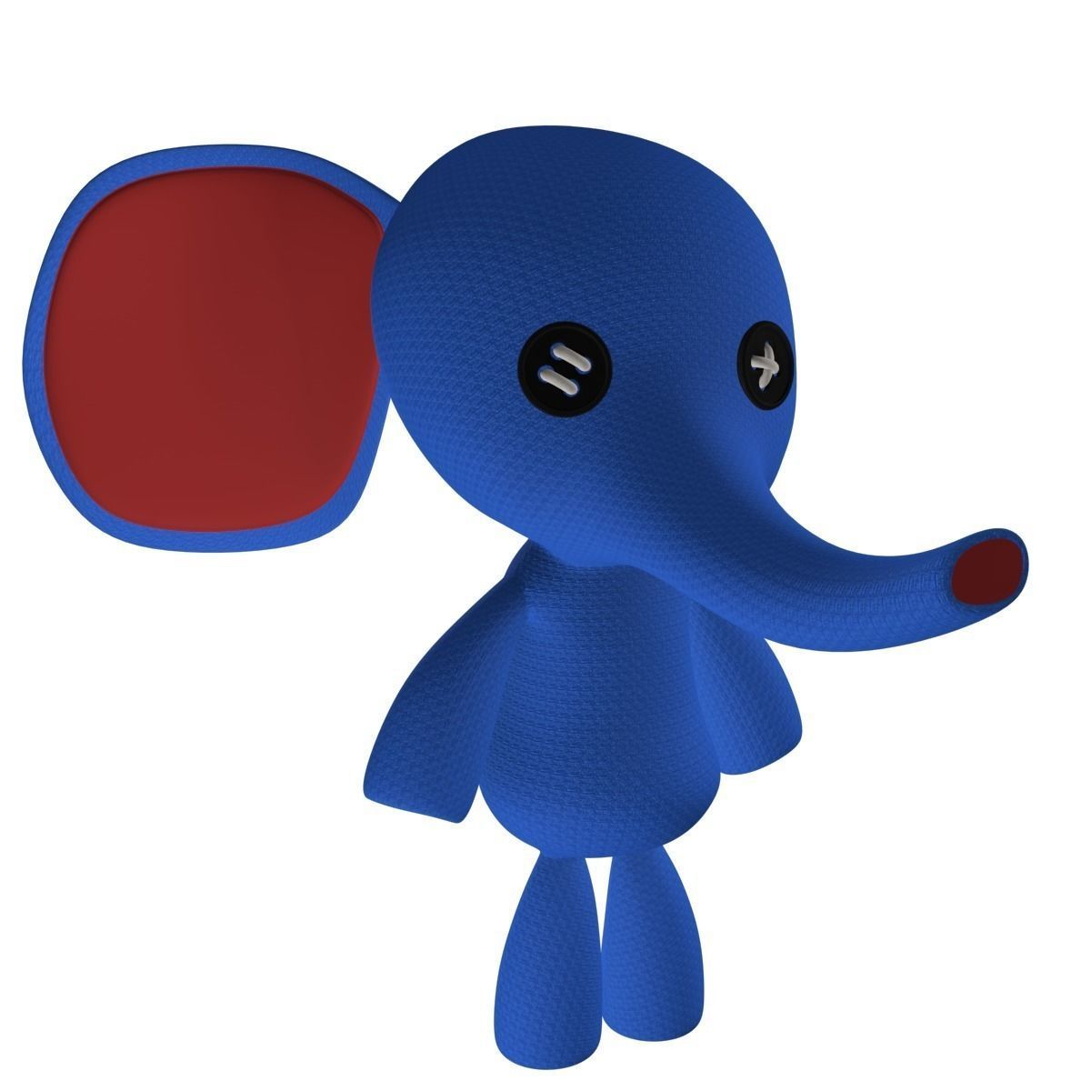 Stuffed Elephant Rigged 3D model_1