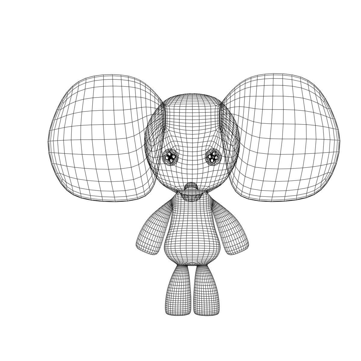 Stuffed Elephant Rigged 3D model_17