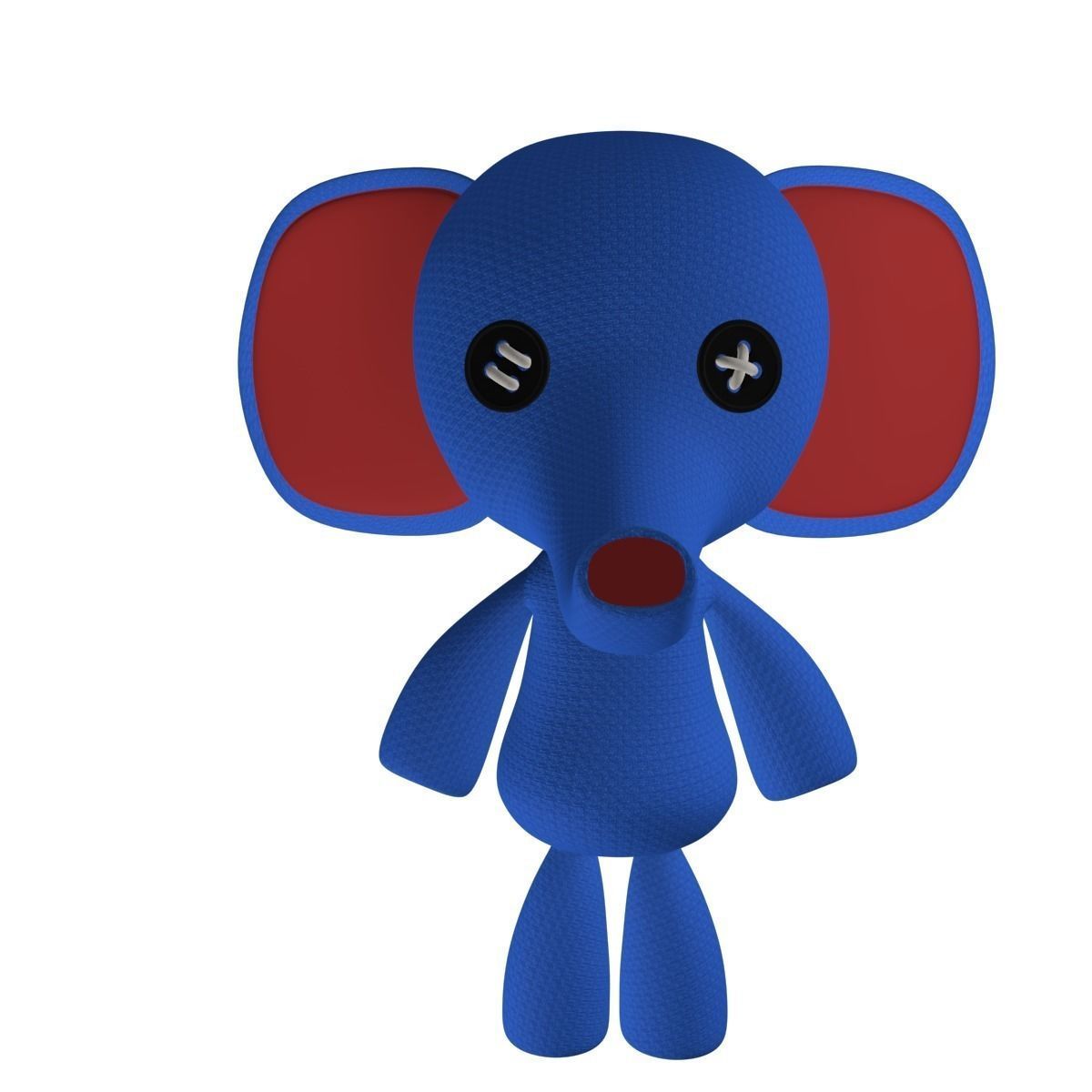 Stuffed Elephant Rigged 3D model_2