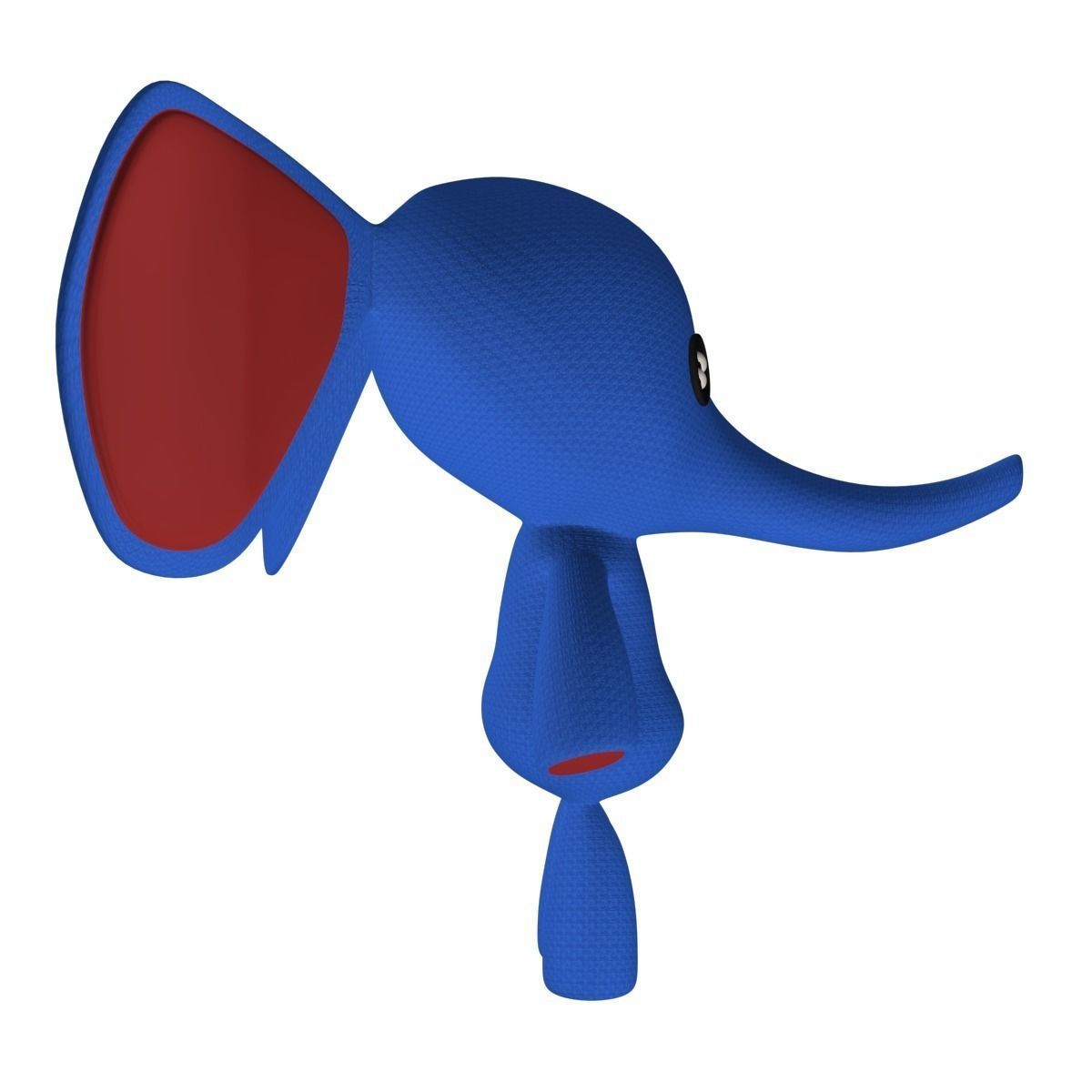Stuffed Elephant Rigged 3D model_3