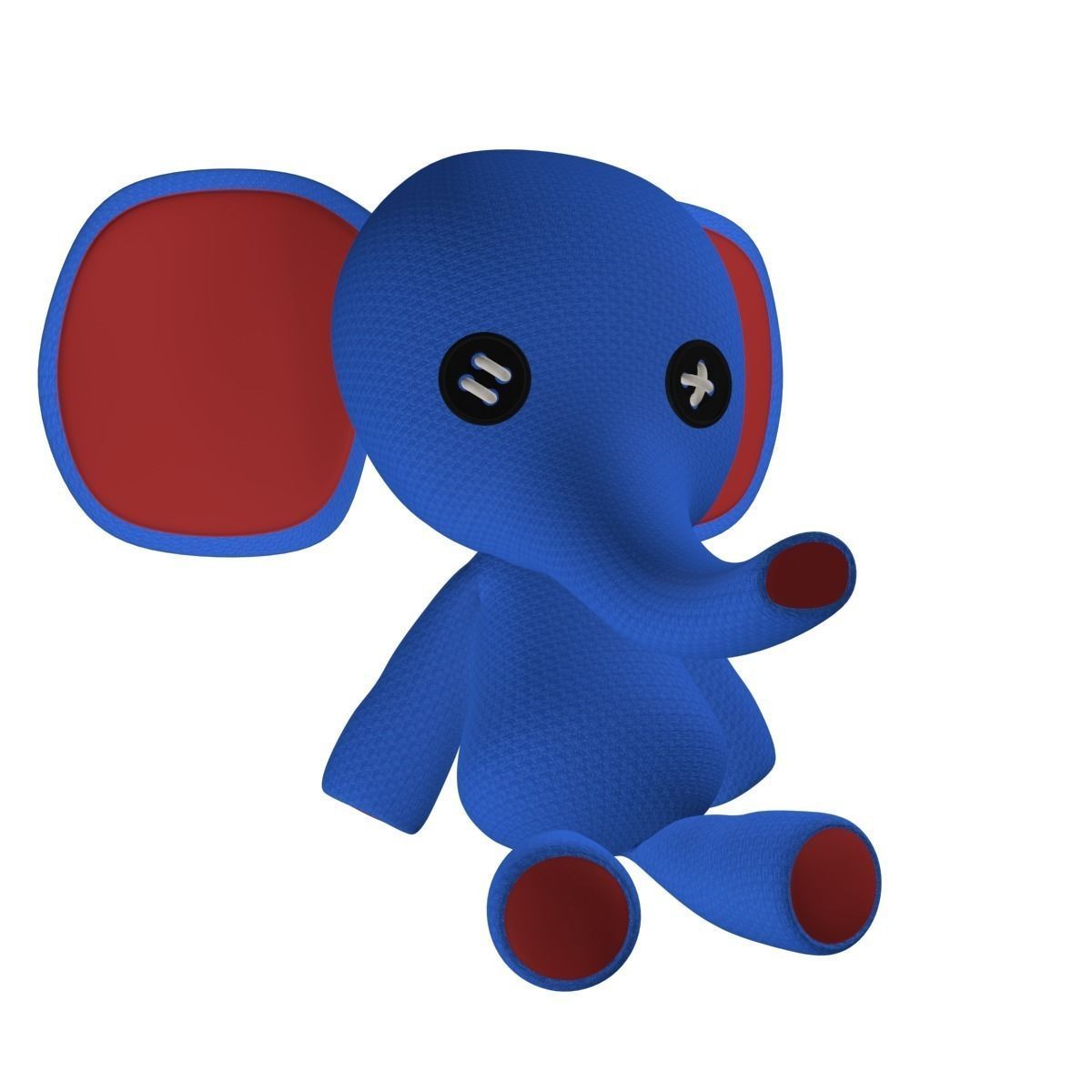 Stuffed Elephant Rigged 3D model_6