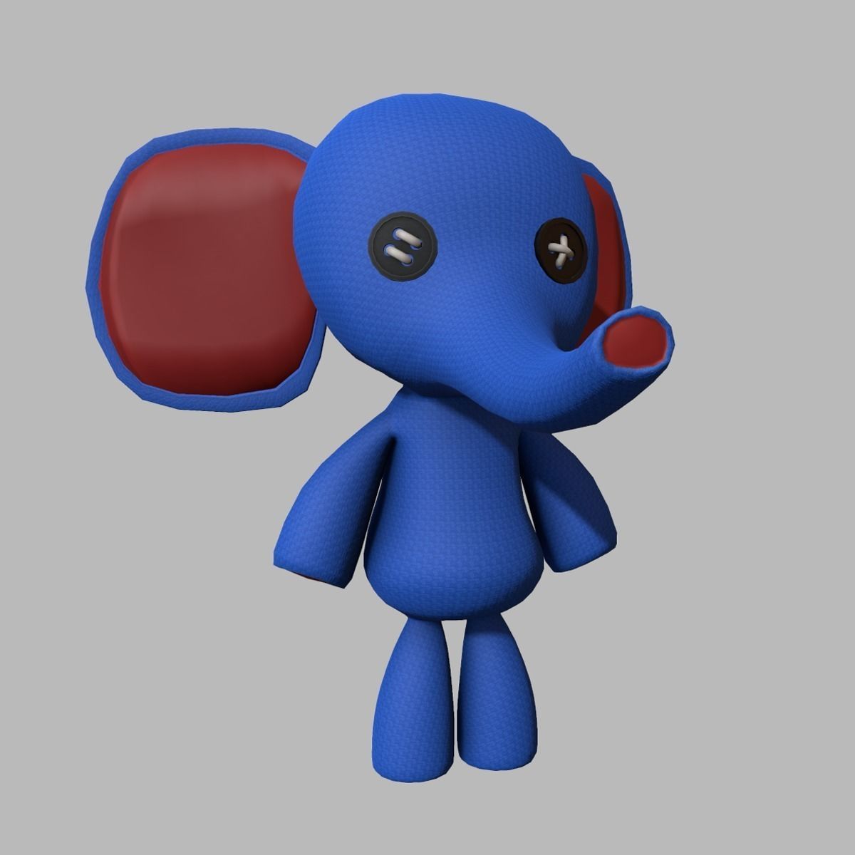 Stuffed Elephant Rigged 3D model_0