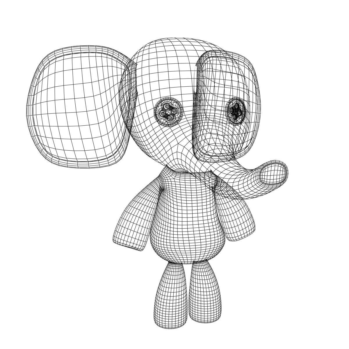Stuffed Elephant Rigged 3D model_15