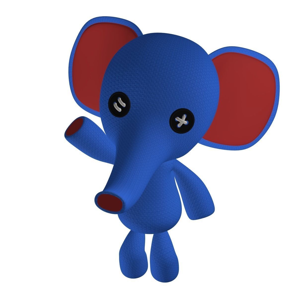 Stuffed Elephant Rigged 3D model_7