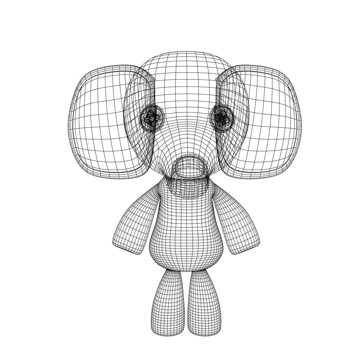 Stuffed Elephant Rigged 3D model_16