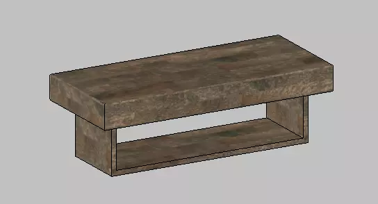 Rustic Solid Wood Coffee Table Revit Family 3D model