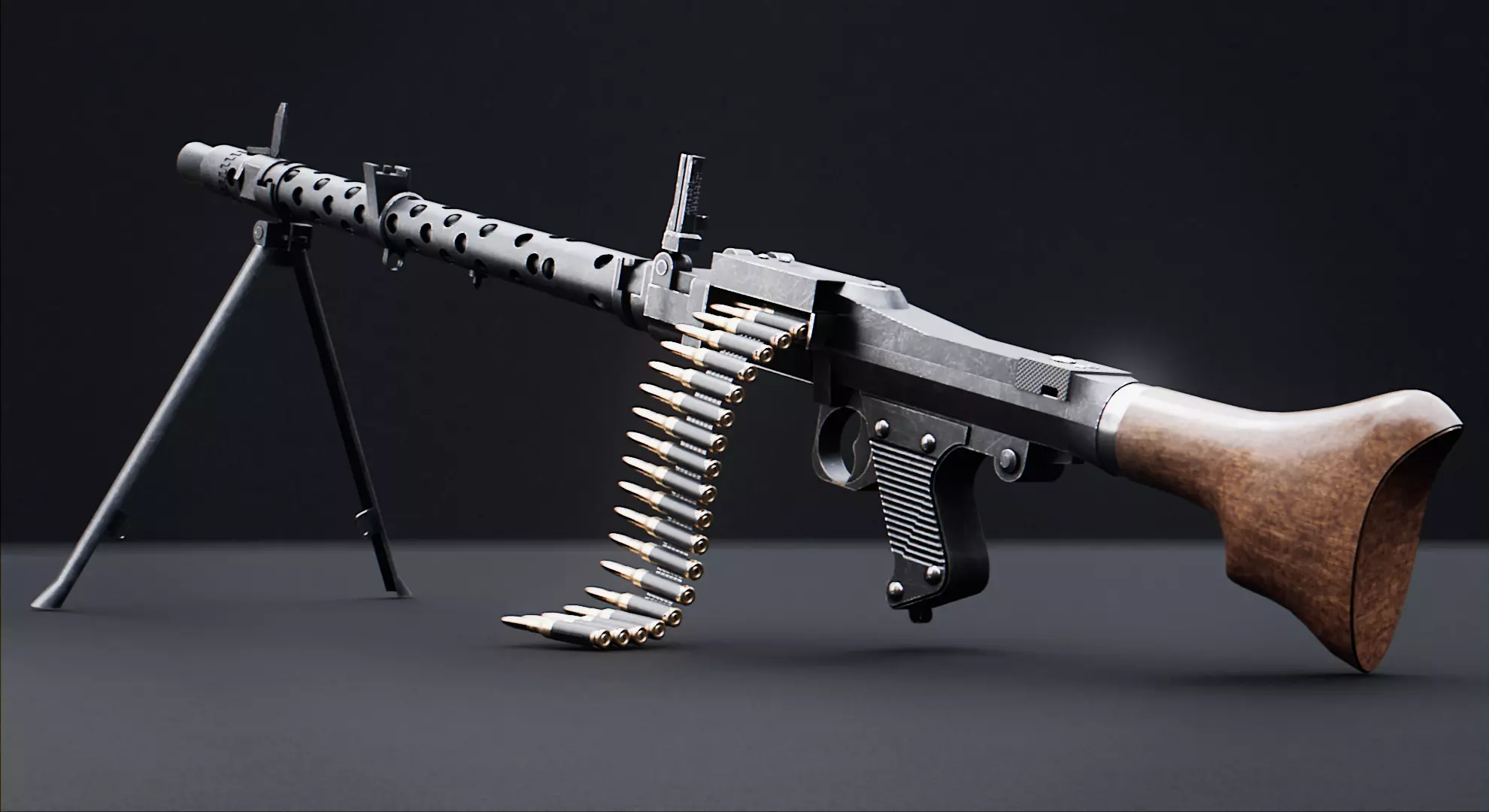 MG 34 - WW2 German Machinegun Low-poly 3D model