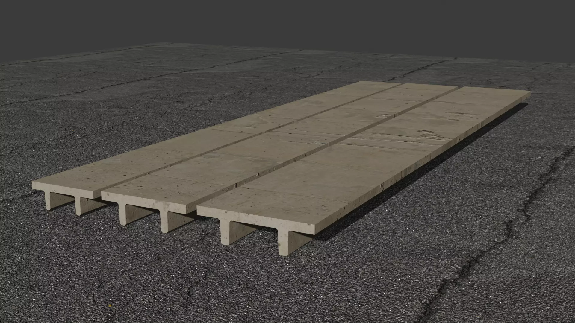 Concrete Double Tee Precast Beam Free low-poly 3D model