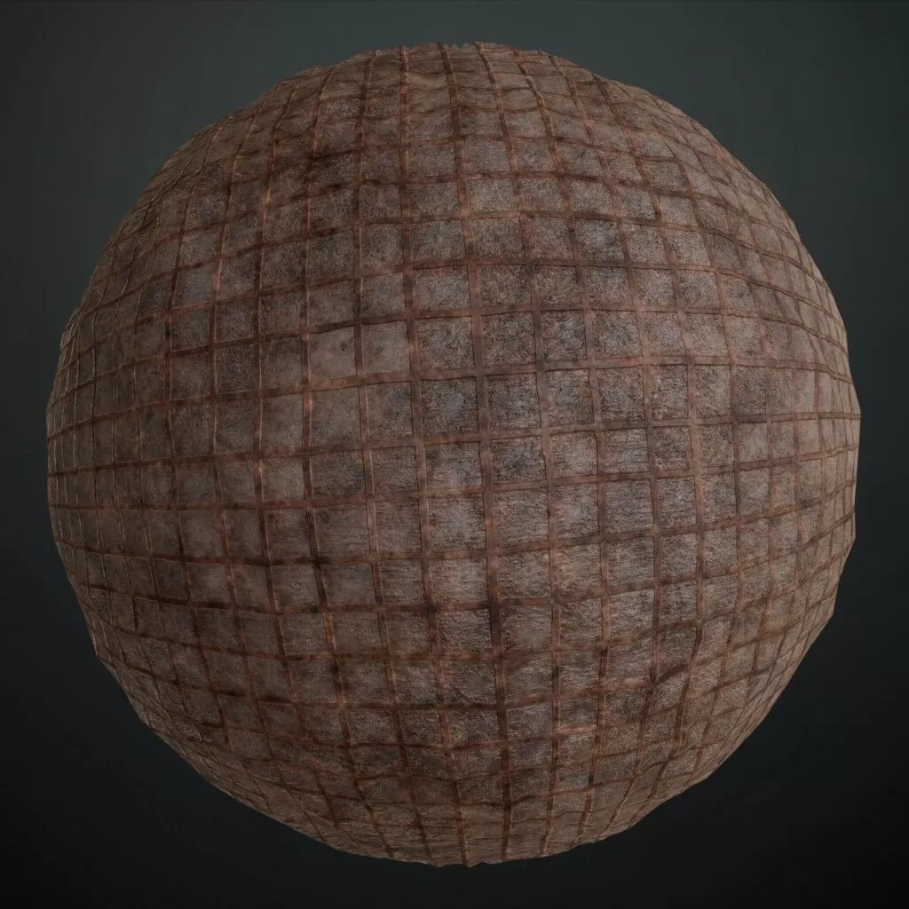 Realistic Total Rusted Rods on Concrete PBR Seamless Texture
