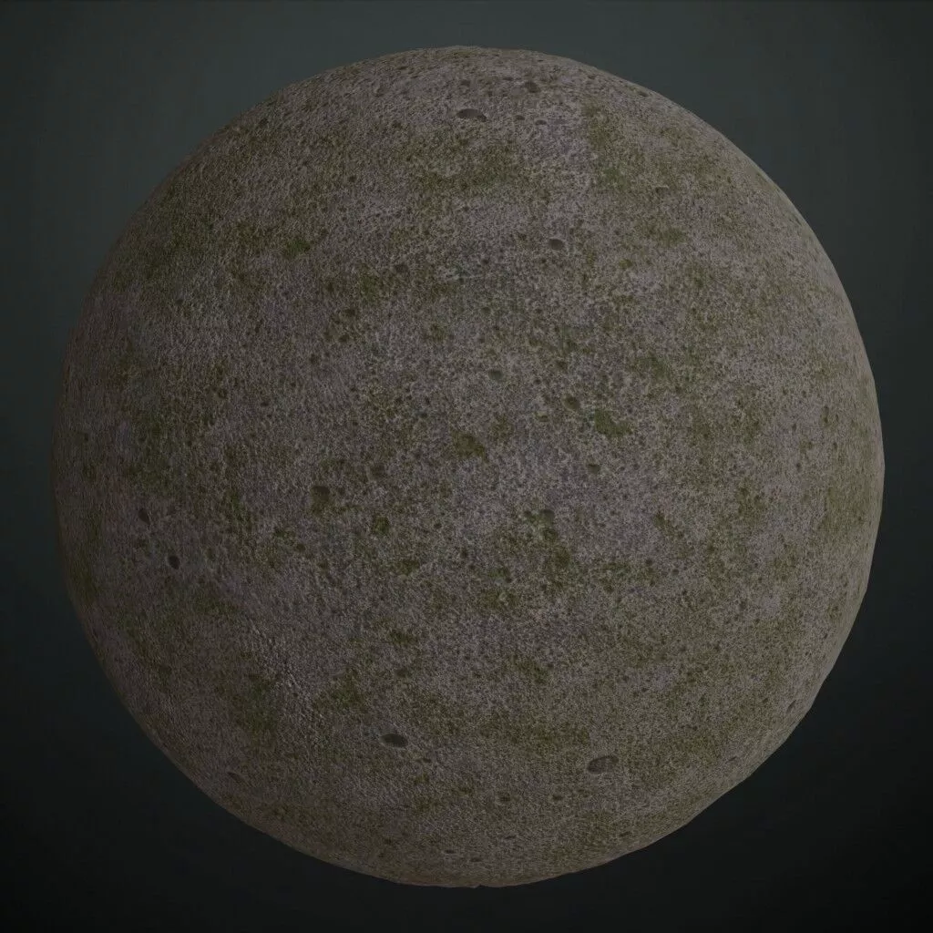 Realistic Mossy Concrete PBR Seamless Texture