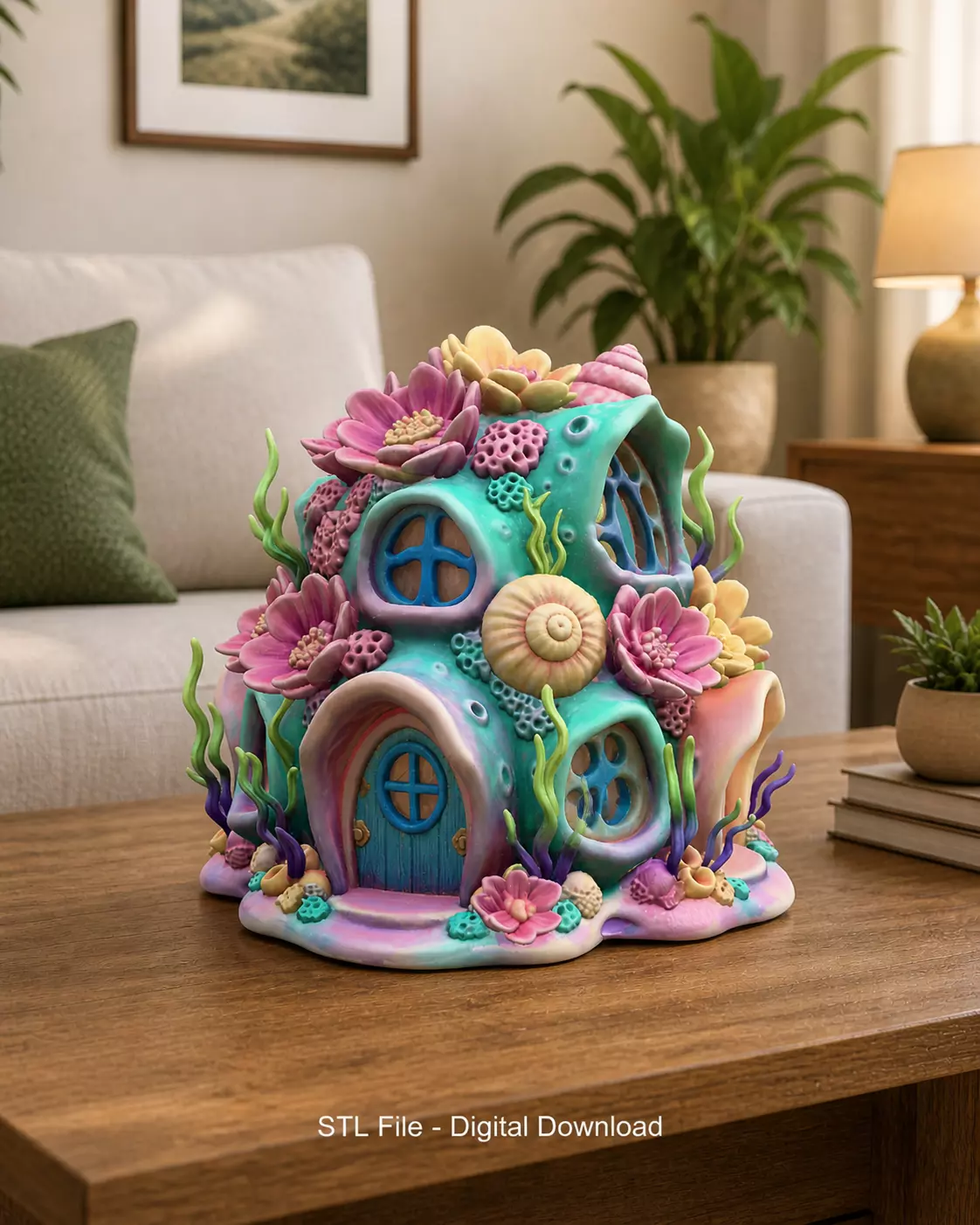 Fantasy Underwater Cottage STL File for 3D Printing 3D print model