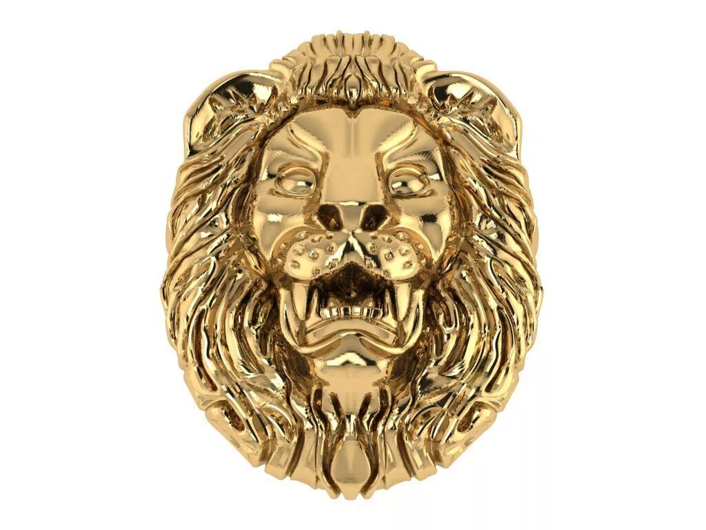 Lion Face Pendant Bold King of Jungle Statement Necklace 3D print model