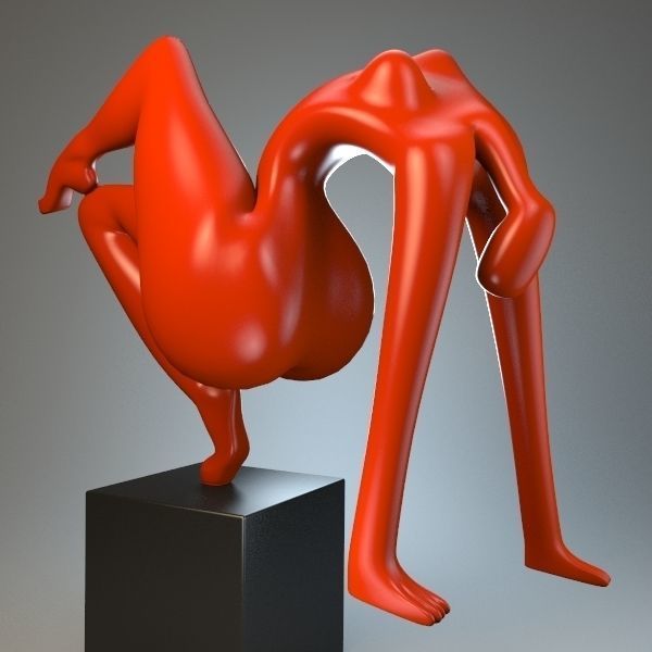 Sculpture acrobatic stunt P 3D print model_1