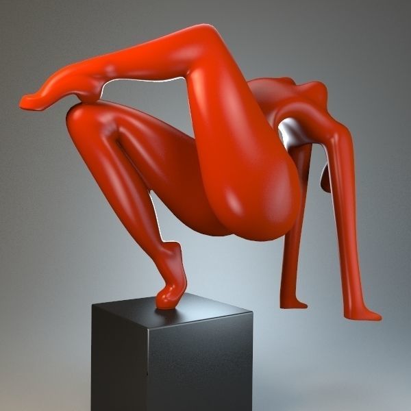 Sculpture acrobatic stunt P 3D print model_3