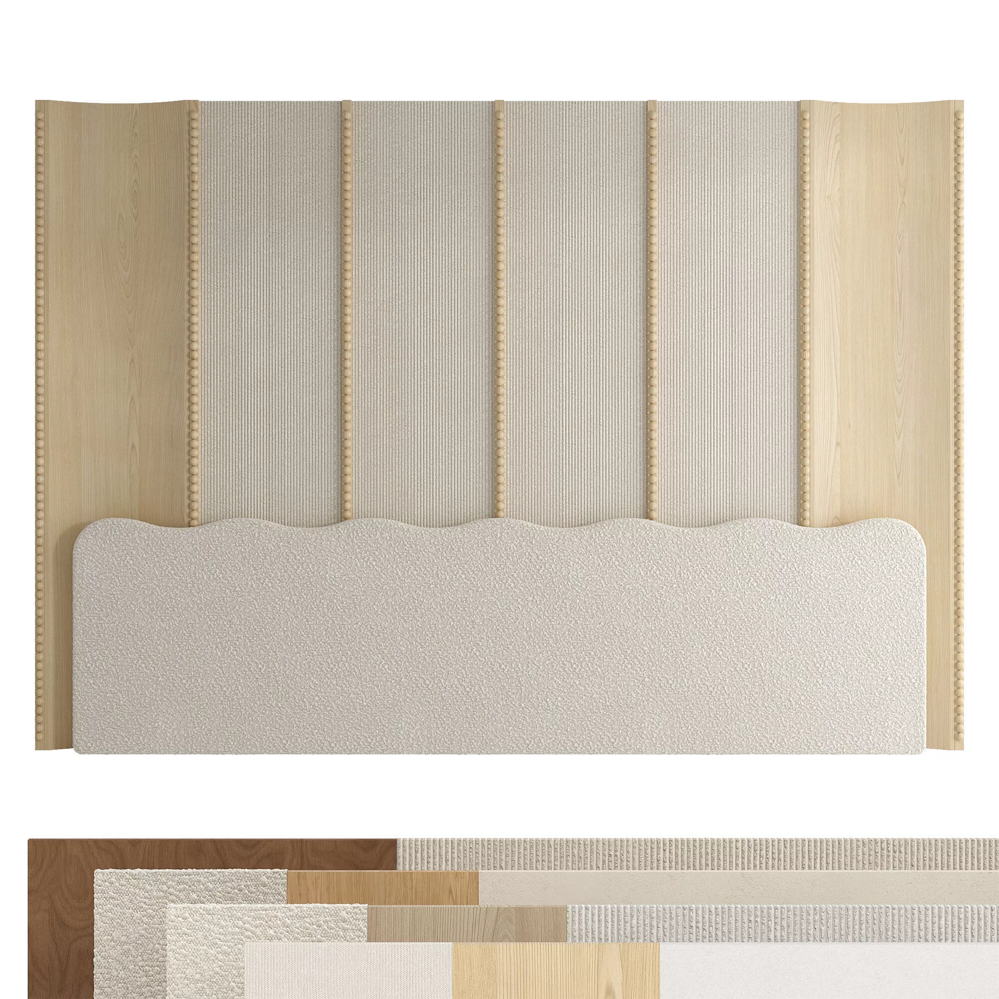 Headboard Decorative wall panels set 06 3D model