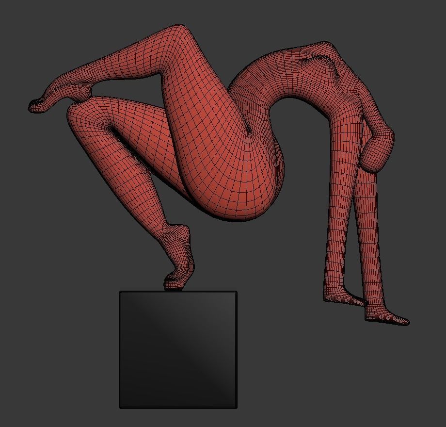 Sculpture acrobatic stunt 3D model_4
