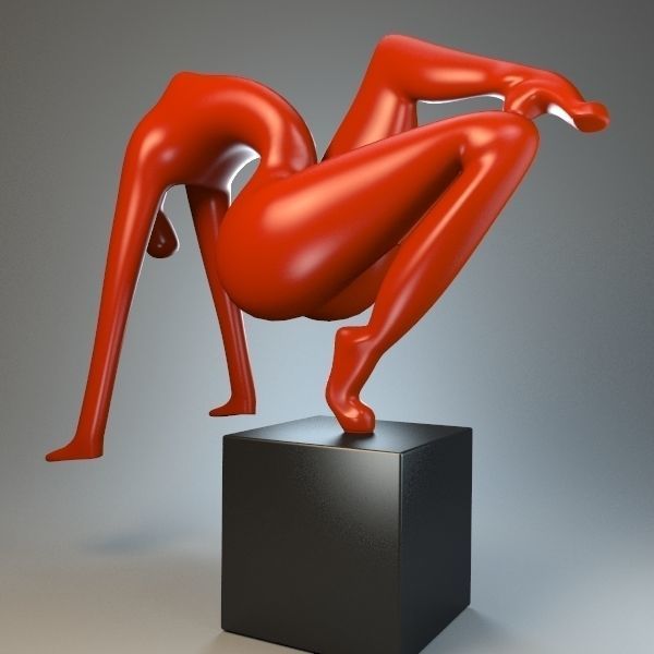 Sculpture acrobatic stunt 3D model_1