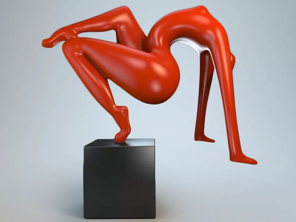 Sculpture acrobatic stunt 3D model_0