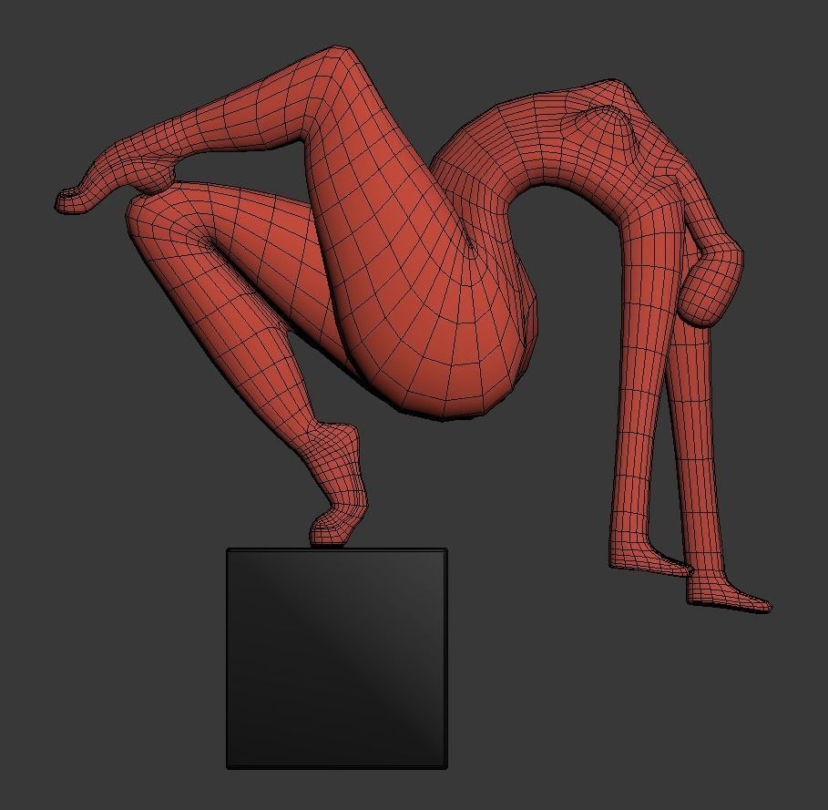 Sculpture acrobatic stunt 3D model_5