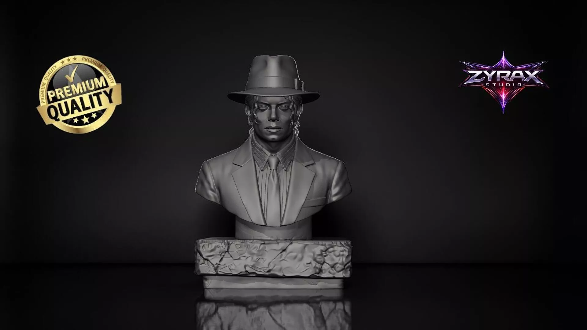 Michael Jackson Bust Figure STL Pop Star Sculpture 3D print model