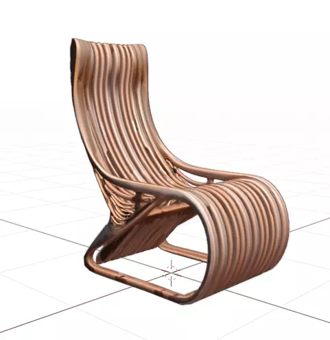 Modern Parametric Organic Lounge Chair Low-poly 3D model
