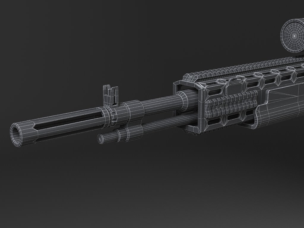 M14 EBR sniper rifle 3D model_16