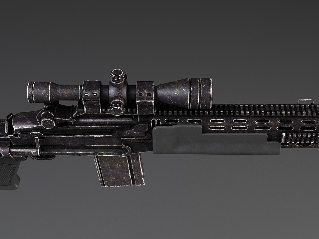 M14 EBR sniper rifle 3D model_6