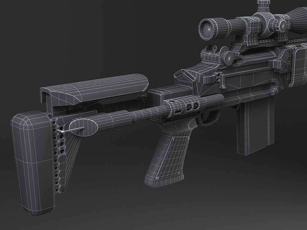 M14 EBR sniper rifle 3D model_17