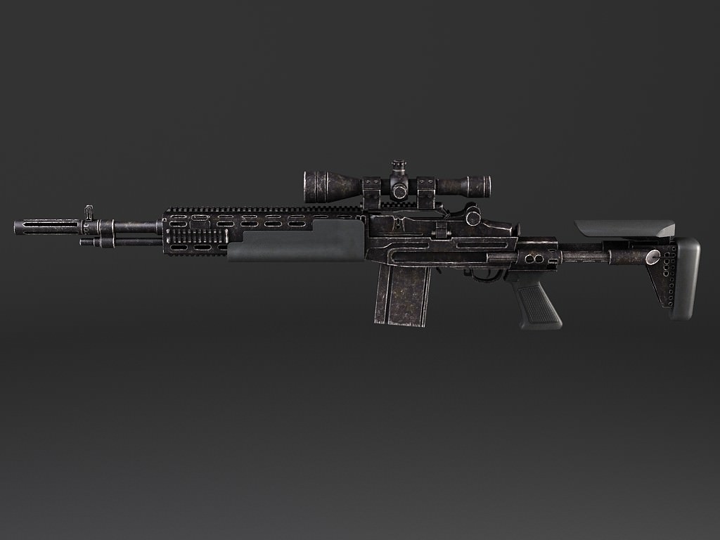 M14 EBR sniper rifle 3D model_1