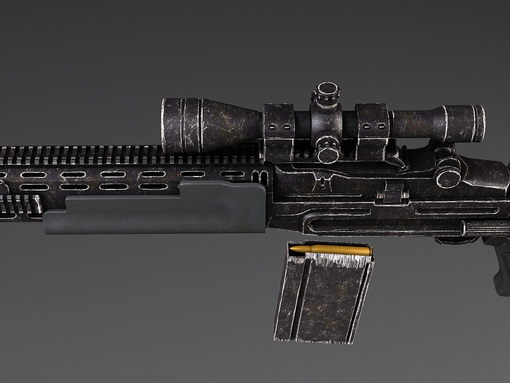 M14 EBR sniper rifle 3D model_5