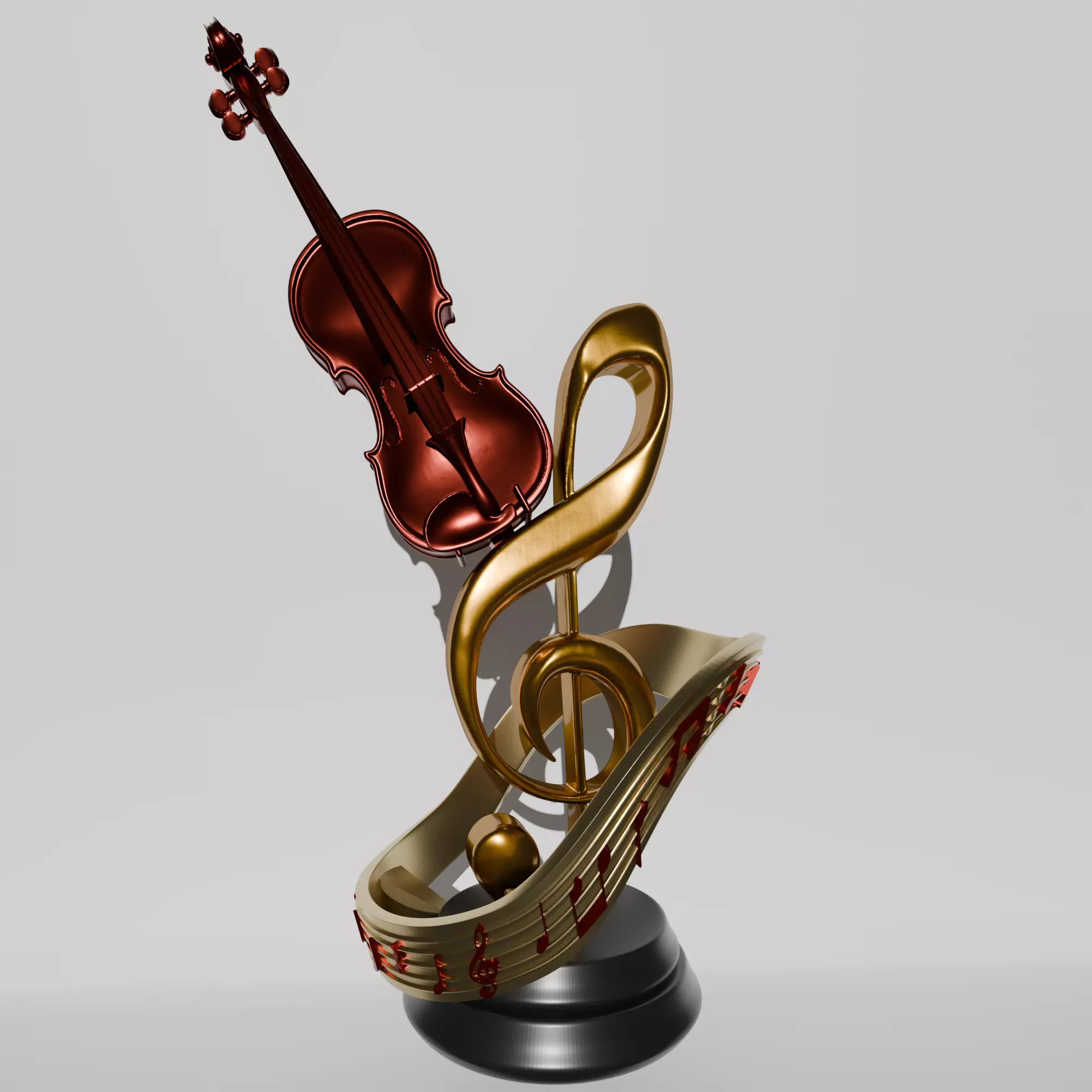 Luxury Violin Trophy STL 3D print model