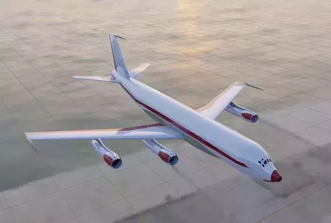 707-120B Style Quad Jetliner - Custom 1950s Plane