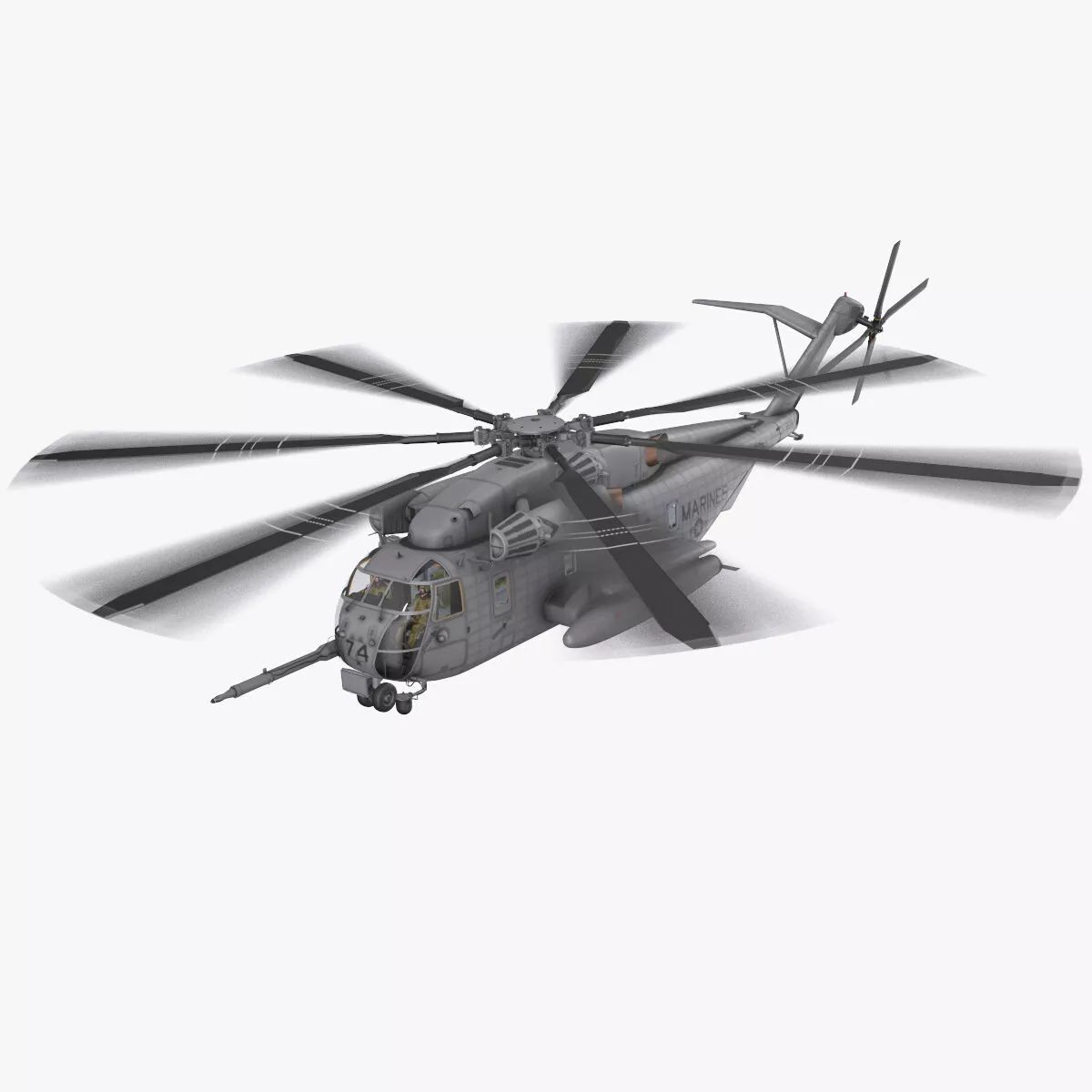 CH-53E Super Stallion US Marines Complex Animation --256-- Low-poly 3D model