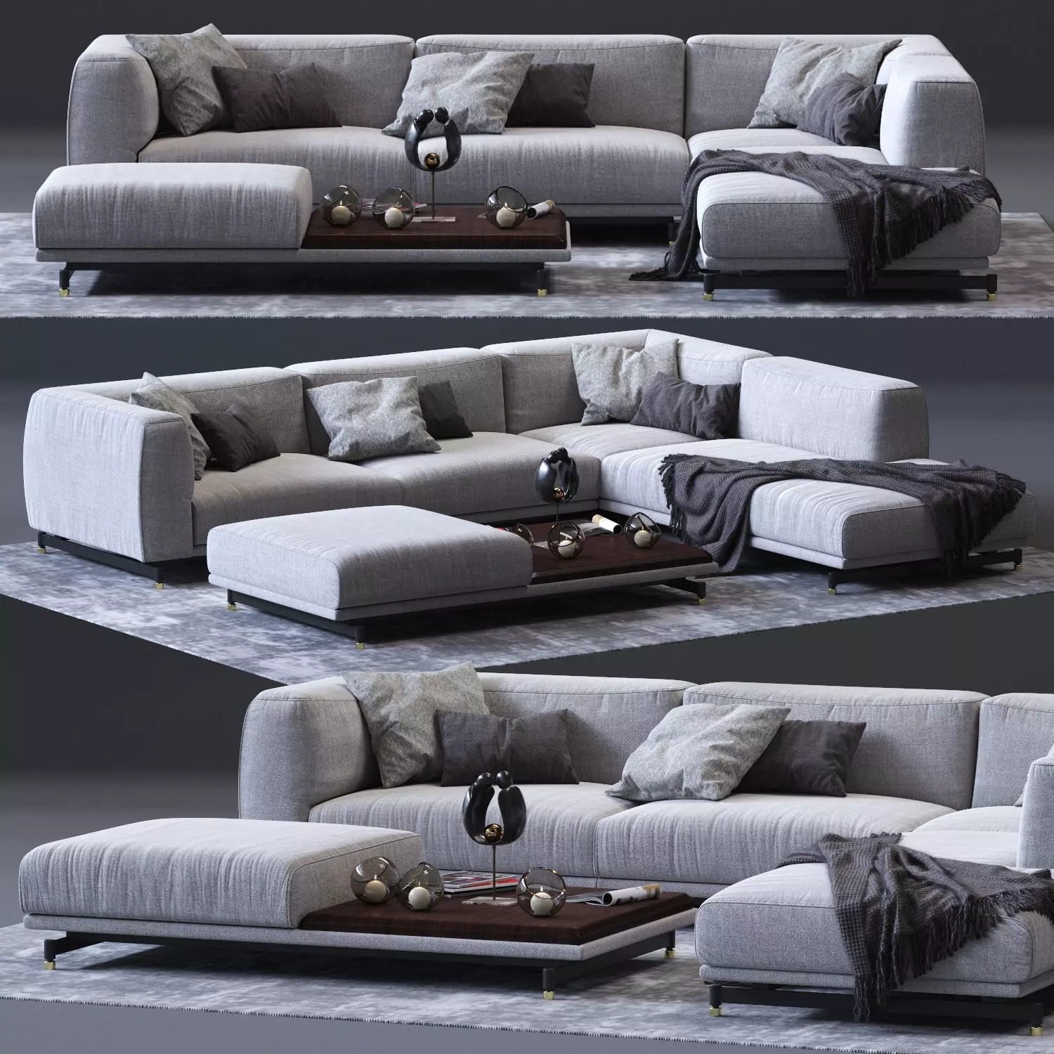 DITRE ITALIA St Germain Corner Sofa 01 Low-poly 3D model