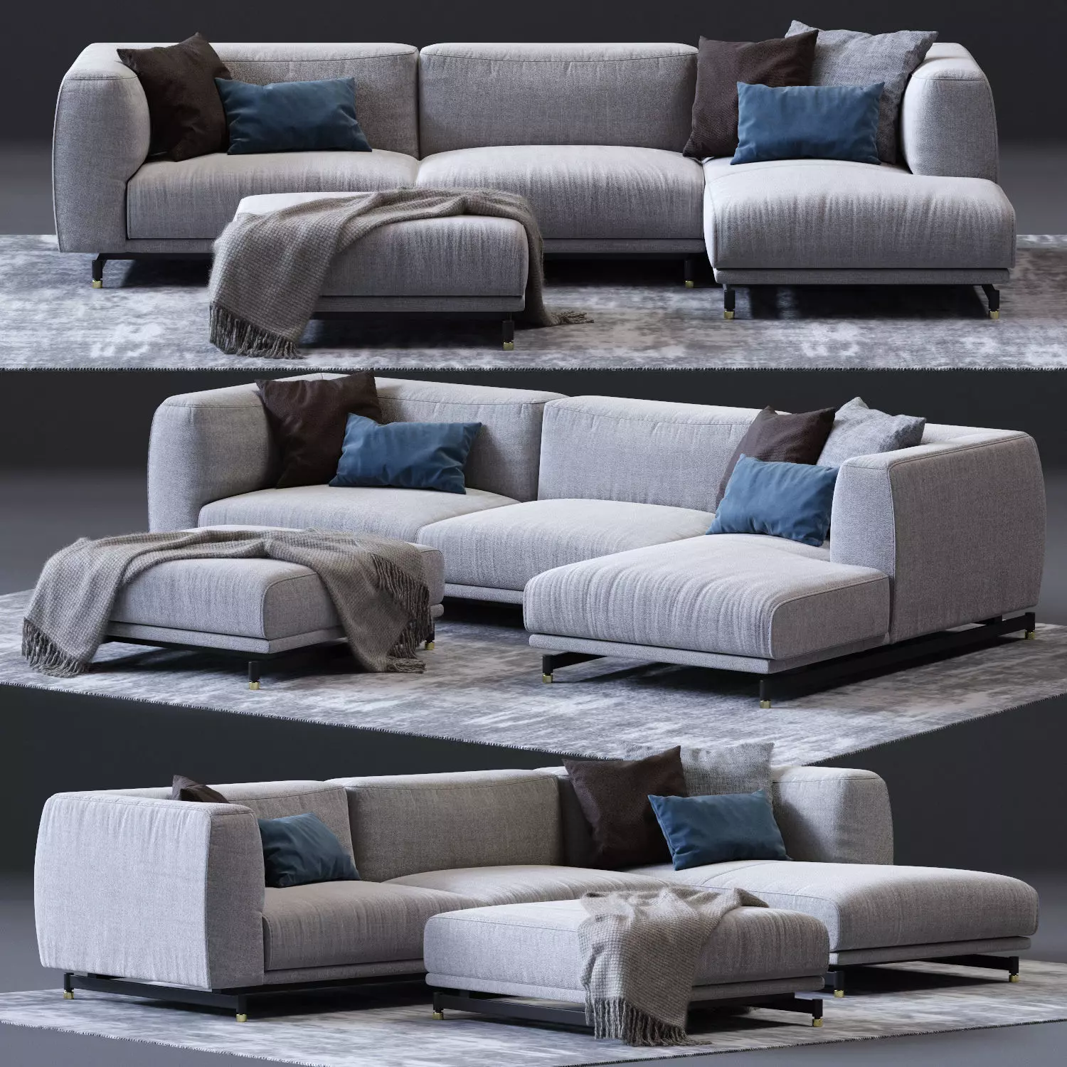 DITRE ITALIA St Germain Corner Sofa 02 Low-poly 3D model