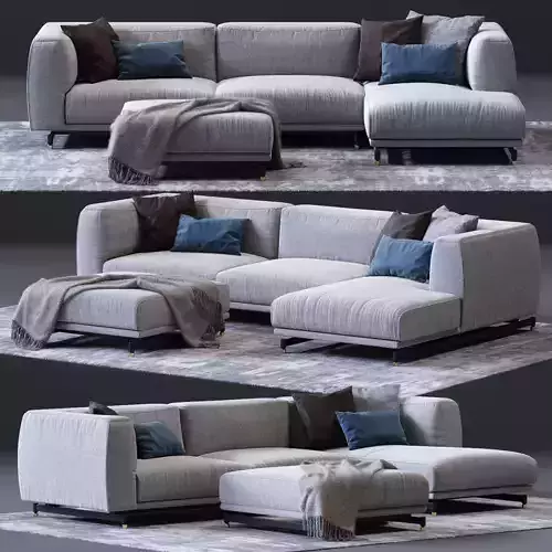 DITRE ITALIA  St Germain Corner Sofa 02 Low-poly 3D model