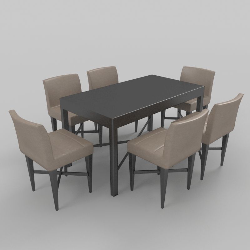 Dining Table With Chairs 3D model_1