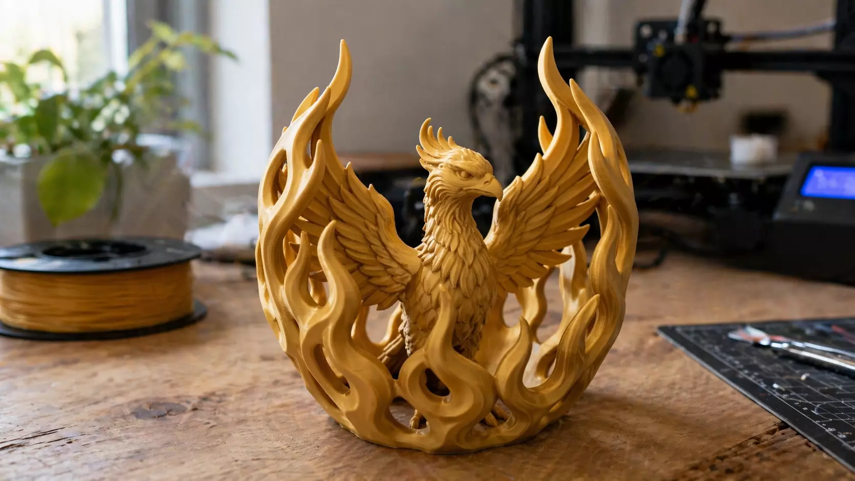 Phoenix Flame Ring Collectible Statue 3D print model