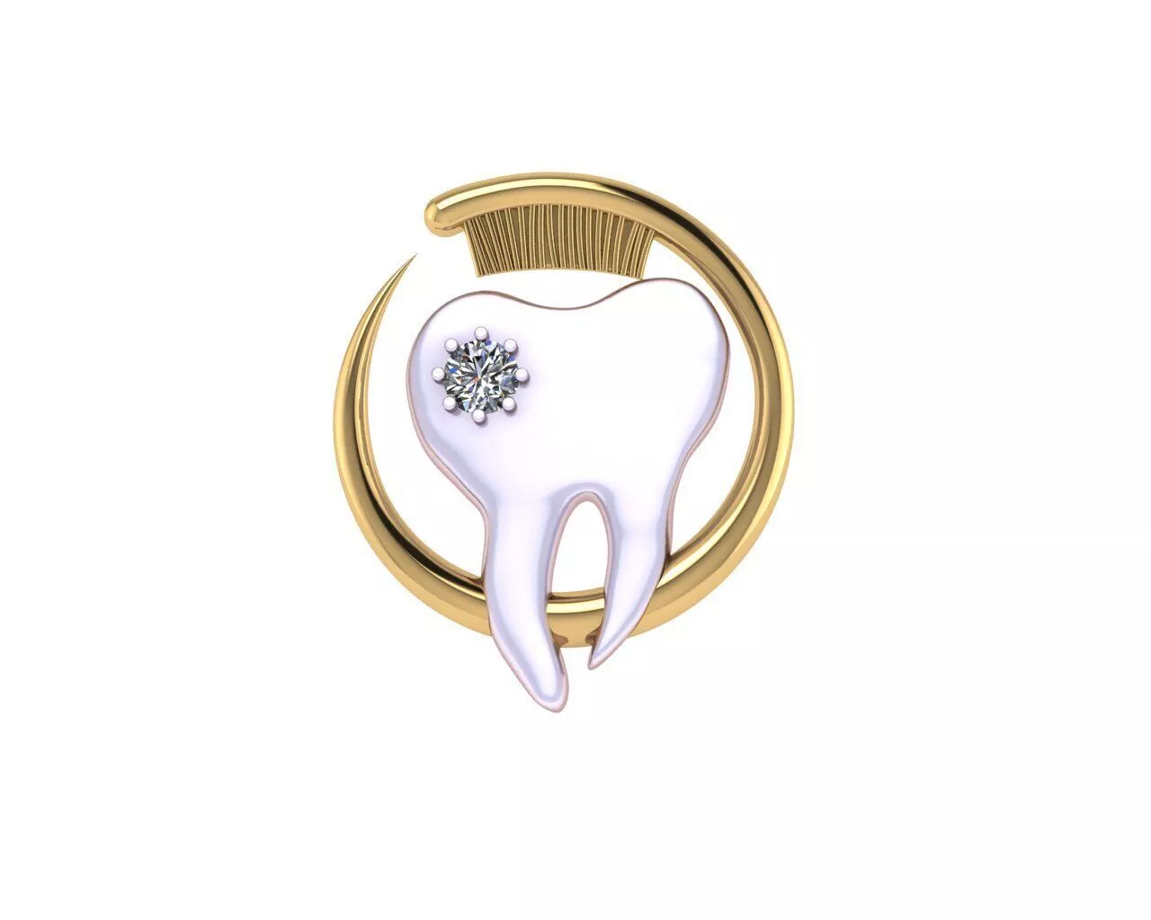 Tooth Dental Brooch 3D print model