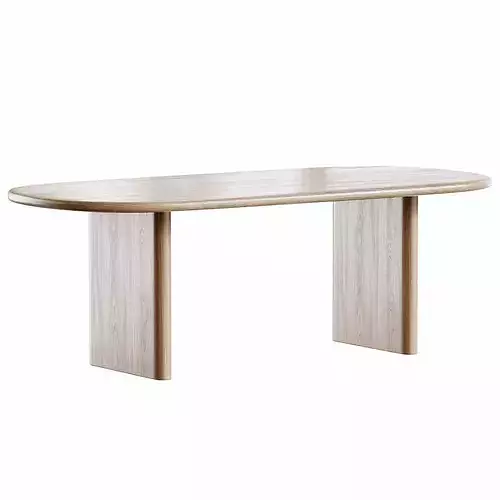 Bay Wood Chair Naturedesign and Sakurai Dining Table Low-poly 3D model 7