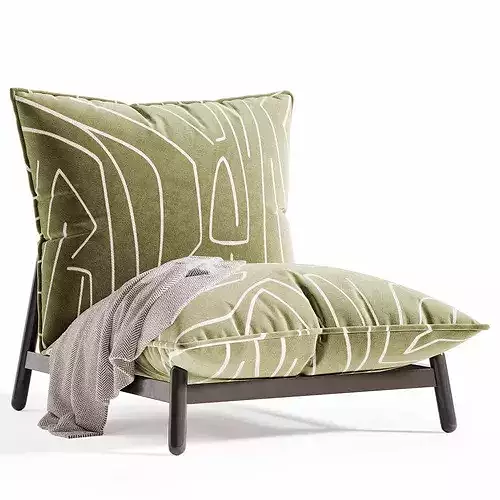 Rolf Armchair Low-poly 3D model 6