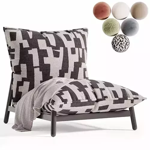 Rolf Armchair Low-poly 3D model 2