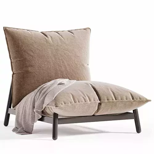 Rolf Armchair Low-poly 3D model 4