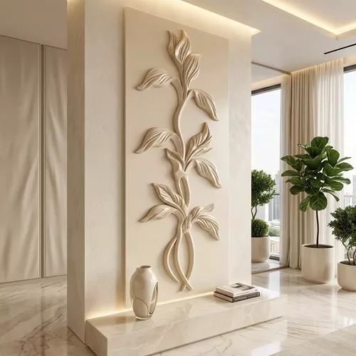 Elegant Floral Relief 3D Model for CNC and 3D Print STL RLEF MAX