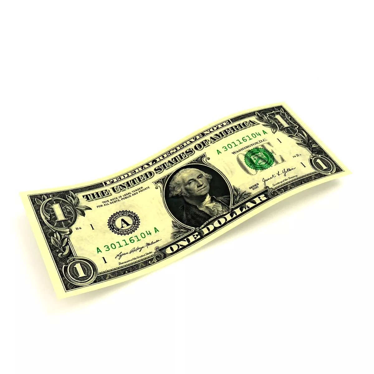 1 Dollar Bill 3D model