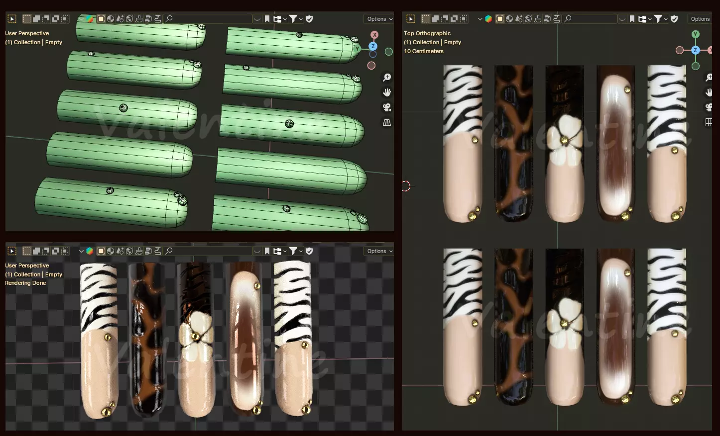 Nail set 1 Low-poly 3D model
