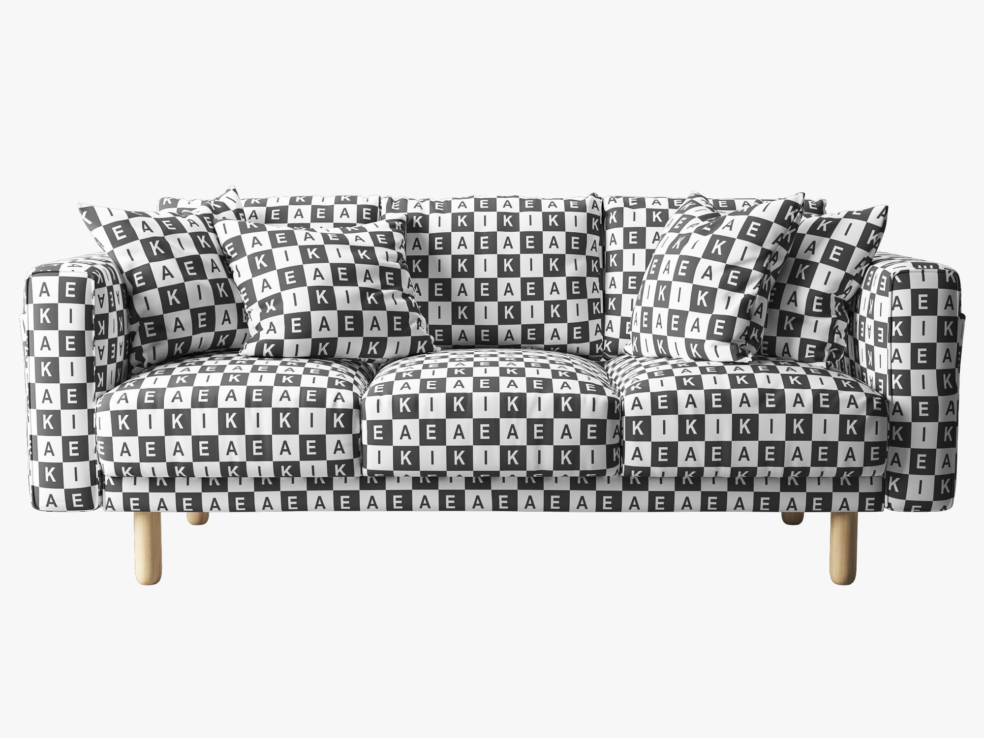NORSBORG Three-seat sofa with coffee tables and rug Ikea 3D model_3
